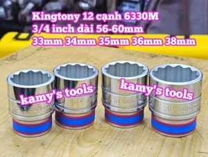 Đầu tuýp trắng ngắn 3/4″ 12 cạnh Kingtony 633038M