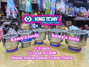 Đầu tuýp trắng ngắn 3/4″ 12 cạnh Kingtony 633050M