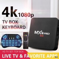 Đầu TV box MXQ Pro 4K 2.4g Android 10.1 UHD + I8 KèM Phụ KiệN Chuyên DụNg