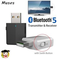 Đầu USB chuyển đổi thu / phát âm thanh Bluetooth 5.0 cho TV 3.5mm mini AUX đa năng có công tắc