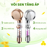 Đầu vòi hoa sen tăng áp 3 tốc độ, Turbo BẬT / Tắt Công tắc tạm dừng-Đầu vòi hoa sen áp suất cao G1/2 Tiết kiệm
