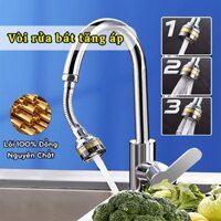 Đầu Vòi Rửa Bát KUMO Voi Xịt Tăng Áp Bồn Rửa Bát 3 Chế Độ Nước Xoay 360 Độ