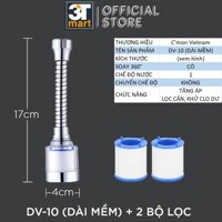 Đầu vòi rửa bát tăng áp điều hướng trục lò xo 17cm xoay 360 độ 3 chế độ nước CMON DV-04 - DV-10  2 lọc
