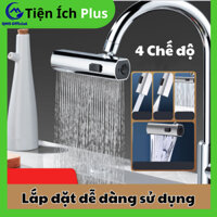 Đầu vòi tăng áp vòi rửa chén 4 chế độ đa năng thông minh xoay 360 độ chất liệu nhựa ABS siêu bền màu Bạc - PK194