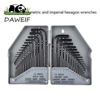 Daweif Allen Key Hex Set Loại L Có Hộp Bảo Quản Có Thể Gập Lại Cánh Tay Đầu Phẳng Ổ Cắm Cờ Lê Lục Giác Cờ Lê