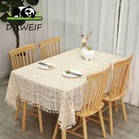 Daweif Khăn Trải Bàn Hình Chữ Nhật Ren Vintage Tiệc Cưới Bàn Cà Phê Móc Vải Dã Ngoại