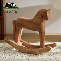 Daweif Mini Gỗ Ngựa Tượng Nhỏ Khắc Tay Quà Tặng Giáng Sinh Vui Nhộn