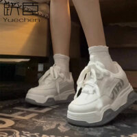 Daxingzhe Đế Dày Tăng Chiều Cao Giày Trắng Nữ Phong Cách Mới Cao Đường Phố Bố Giày Thể Thao Thông Thường Phong Cách Hồng Kông Giày Bánh Mì