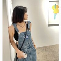 Daxingzhe Denim Quần yếm nữ thẳng dáng rộng mỏng hơn trông thường ngày Quần lót sàn rộng một mảnh