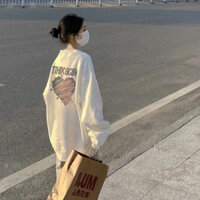 Daxingzhe Flow Cổ Tròn Dài Tay Học Sinh Mỏng Tình Yêu Áo Nữ Trắng Đen Top