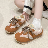 Daxingzhe Lông Cừu Lót Thể Thao Thông Thường Giày Tập Luyện Đức Nữ Đế Dày Cotton Cũ Giày Thể Thao Sinh Viên