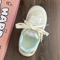 Daxingzhe Sea Salt Blue Star Giày thể thao nữ Giày trắng thông thường Giày bánh mì mũi to
