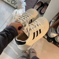 Daxingzhe Shell Mũi Đen Giày Thể Thao Nữ Đế Dày Thể Thao Cổ Toe Giày Thể Thao Nữ