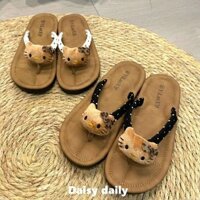 Daxingzhe Siêu Mềm Chống Mài Mòn Gót Đế Bằng Ngọt Chấm Bi Hello Kitty Flip-Flops Nữ hellokitty Flip @
