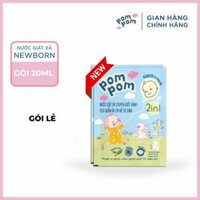 Dây 12 Gói – Dành Cho Bé Sơ Sinh – Gel Giặt Xả đậm đặc 2in1- Sạch Sâu Kháng Khuẩn – Khử Mùi Nôn Trớ, ọc Sữa, Tè Khai-lưu Hương Phấn Thơm Dịu Nhẹ