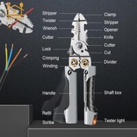 Dây 21 trong 1 Công thái học chuyên nghiệp với chức năng đo điện Cắt dây kéo Dụng cụ dây