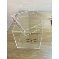 [Dày 2mm - Có nắp] Hộp mica trong suốt tự lắp ráp trưng bày sản phẩm (Cao 25cm)