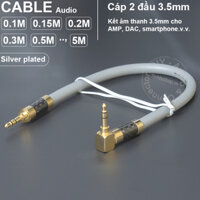 Dây 3.5 2 đầu mạ bạc DIY ngắn 10Cm đến 5 mét cho DAC AMP - Self-made 3.5mm AUX audio cable 5N copper core silver plated