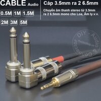 Dây 3.5 ra 2 đầu 6 ly DIY 0.5 đến 5 mét - Audio cable 3.5mm to 2 heads 6.35mm