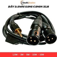 Dây 3.5mm ra 2 đầu canon XRL đực kết nối laptop điện thoại với Mixer dài 15m , 3.5mm ra xlr