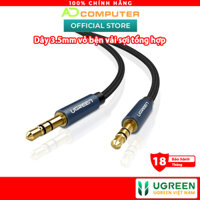 Dây 3.5mm vỏ bện vải sợi tổng hợp, màu đen dùng cho điện thoại máy tính bảng... UGREEN AV112 - Hàng phân phối chính hãng