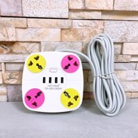 Dây 5m Ổ Cắm Điện Đa Năng Tiện Dụng 4 Ổ Cắm Điện,4 USB
