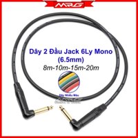 Dây 6 Ly 2 Đầu Góc Vuông Cong Chữ L, dài 8m-10m-15m-20m, dây âm thanh 2 đầu 6ly chữ L (TS 1/4inch cable) DJ-6
