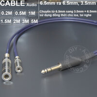 Dây 6 ly ra 3.5 và 6.5 stereo 0.2 đến 5 mét - DIY 6.5mm male to 6.5mm female TRS audio cable and 3.5mm female audio