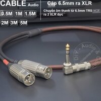 Dây 6 ly TRS sang 2 XLR đực DIY 0.5 đến 5M - 6.5mm stereo to 2 XLR male cable