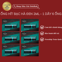 [Dây 6 ống] Ống Hít Mũi Bạc Hà Đen Peppermint Field Inhaler 2ml, Ống Hít Thông Mũi Thái Lan - SHOP DẦU DOKRAK