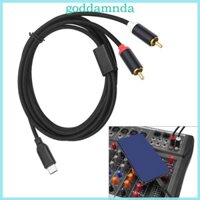 Dây âm thanh GODD USB C sang 2RCA cho hệ thống HiFi Bàn xoay Điện thoại Máy tính bảng Máy tính xách tay