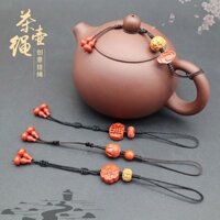 [Dây ấm trà] Phụ kiện thủ công văn học và nghệ thuật cao cấp Nồi đất sét tím chất lượng cao Nắp cốc gốm Dây buộc nồi Dây chống rơi