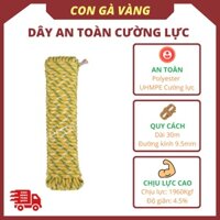 Dây an toàn (dây bô) Con gà Vàng 32 tao/9.5 mm - 30m Lõi cường lực