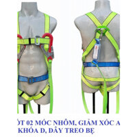 Dây an toàn toàn thân 2 móc nhôm dây bẹ có giảm sốc Adela