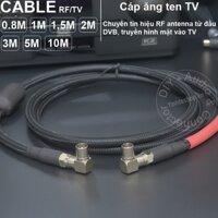 Dây anten TV 2 đầu vuông góc DIY 0.8 đến 10 mét - TV antenna signal cable 75Ohm DIY