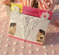 Dây áo ngực bra cao cấp chất ren hình bướm cánh dài đính hoa DA18 - Trắng