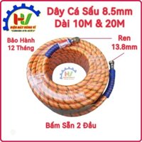 Dây áp lực Cá Sấu 8.5mm. Dài 10M và 20M. Ren 13.8mm. 3 Lớp Bố. Bấm sẵn 2 đầu. Bảo hành 1 năm