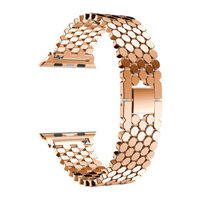 Dây Apple Watch bằng thép màu vàng hồng thiết kế tổ ong đẹp và cá tính