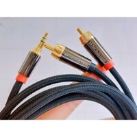 Dây Audio 3,5mm ra 2 AV RCA dài 2 Mét, thương hiệu Monster -  Cáp âm thanh 3.5 ra 2 đầu hoa sen loại tốt - Phố Nhạc