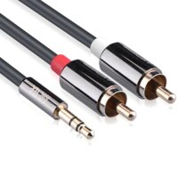 Dây Audio 35mm ra 2 đầu RCA dài 15M UGREEN 10583