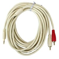Dây AV 1 đầu 3.5mm ra 2 đầu hoa sen RCA Choseal dài 10m - Hàng chính hãng
