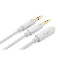 Dây AV 3.5mm sang 2 đầu mic và tai nghe màu trắng Ugreen (20897)