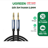 Dây AV3.5mm bện vải sợi tổng hợp, màu xanh tím than dài 0.5-5m UGREEN AV112 - Hàng Nhập khẩu  - 10686 1.5m