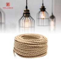 Dây bện xoắn Mặt dây chuyền Dây đèn Retro Dệt gai dầu Dây điện cho gia đình Dự án DIY Đèn chùm Phòng khách