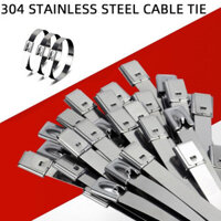 Dây buộc cáp bằng thép không gỉ SUS304 đích thực Kim loại SS Dây cáp năng lượng mặt trời Zip Tie 4,6mm Dây buộc cáp tự khóa rộng