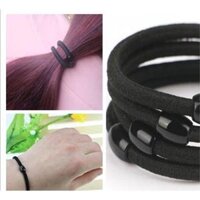 Dây buộc tóc  Dây chun buộc tóc trơn đen đơn giản