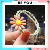 Dây Buộc Tóc, Dây Chun Cột Tóc Hoa Cúc Nhiều Màu Hottrend Được Chọn Mẫu - Hoa Cam