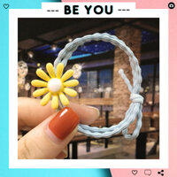 Dây Buộc Tóc, Dây Chun Cột Tóc Hoa Cúc Nhiều Màu Hottrend Được Chọn Mẫu - Hoa Vàng