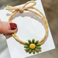 dây buộc tóc hoa cúc nhí nhiều màu - Cam