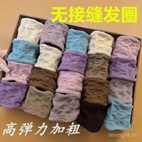 Dây buộc tóc không đường may mới có độ đàn hồi cao, buộc tóc đuôi ngựa, mặt nạ bền, dây buộc tóc siêu rộng cao cấp